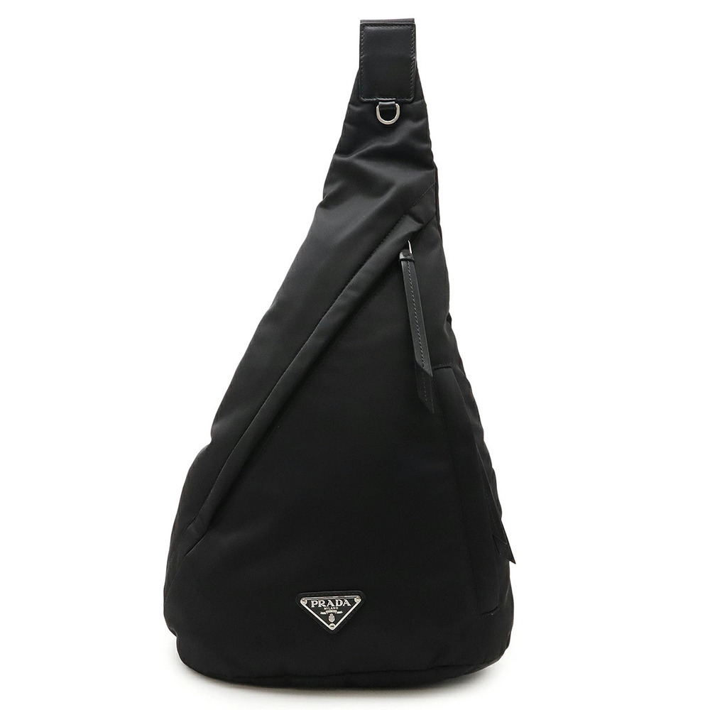 Prada Tessuto Triangle Crossbody Bag Sling Shoulder NERO Black